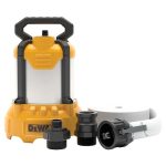 DEWALT 3/4 HP Aluminum Submersible Utility Pump with Industrial Hose Kit & Quick Connect Cam-Lock Fittings