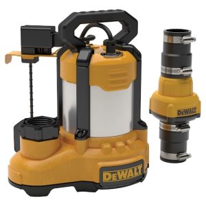 DEWALT 1-3HP SUMP PUMP-STAINLESS STEEL CAST IRON ALUMINUM-SUBMERSIBLE-AUTOMATIC-VERTICAL SWITCH DEWALT 1-3HP SUMP PUMP-STAINLESS STEEL CAST IRON ALUMINUM-SUBMERSIBLE-AUTOMATIC-VERTICAL SWITCH
