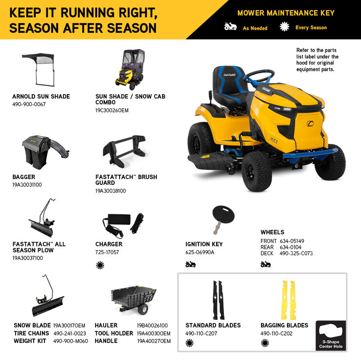 Cub cadet lawn mower parts discount