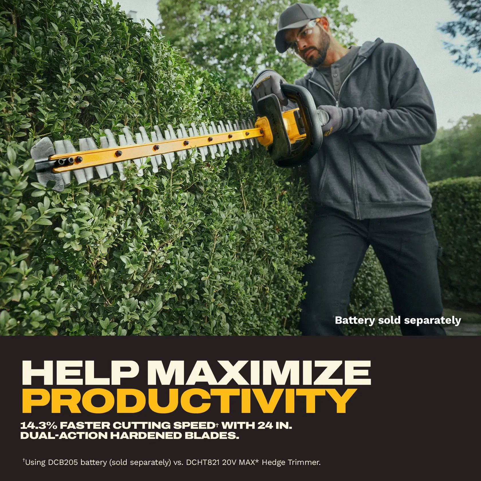DEWALT® 20V MAX* XR® 24-in. Brushless Cordless Hedge Trimmer (Tool Only)