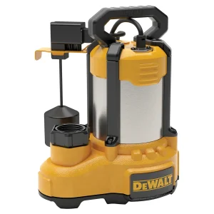 DEWALT® 1-2 HP SUMP PUMP-STAINLESS STEEL CAST IRON ALUMINUM-SUBMERSIBLE-AUTOMATIC-VERTICAL SWITCH DEWALT® 1-2 HP SUMP PUMP-STAINLESS STEEL CAST IRON ALUMINUM-SUBMERSIBLE-AUTOMATIC-VERTICAL SWITCH